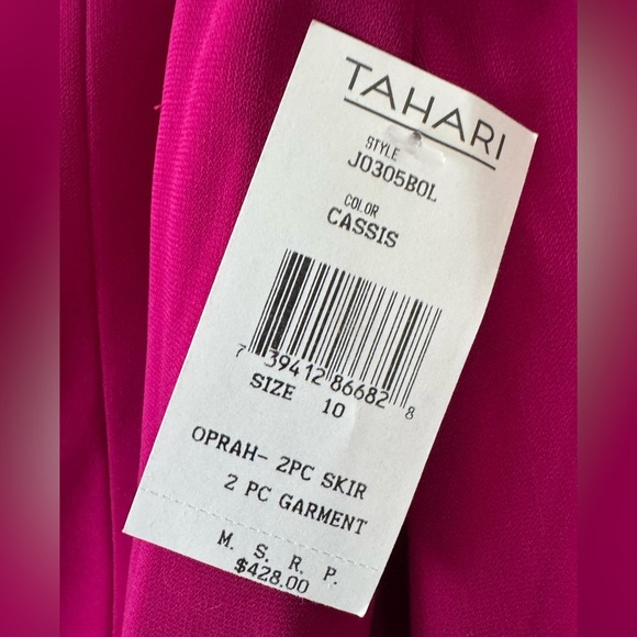 BOGO 2pc Tahari ‘Oprah’ Fuchsia Blazer and Skirt Ensemble - Picture 10 of 14